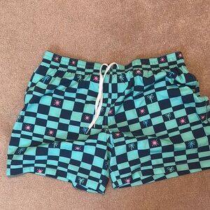 Chubbies Green and Black Checkered Swim Shorts